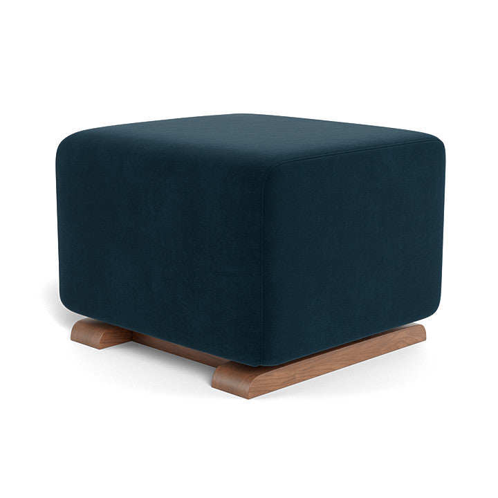 Monte Como Ottoman (Walnut Base) SPECIAL ORDER-Nursery-Monte Design-Performance Velvet: Navy Velvet-010887 WN NV-babyandme.ca