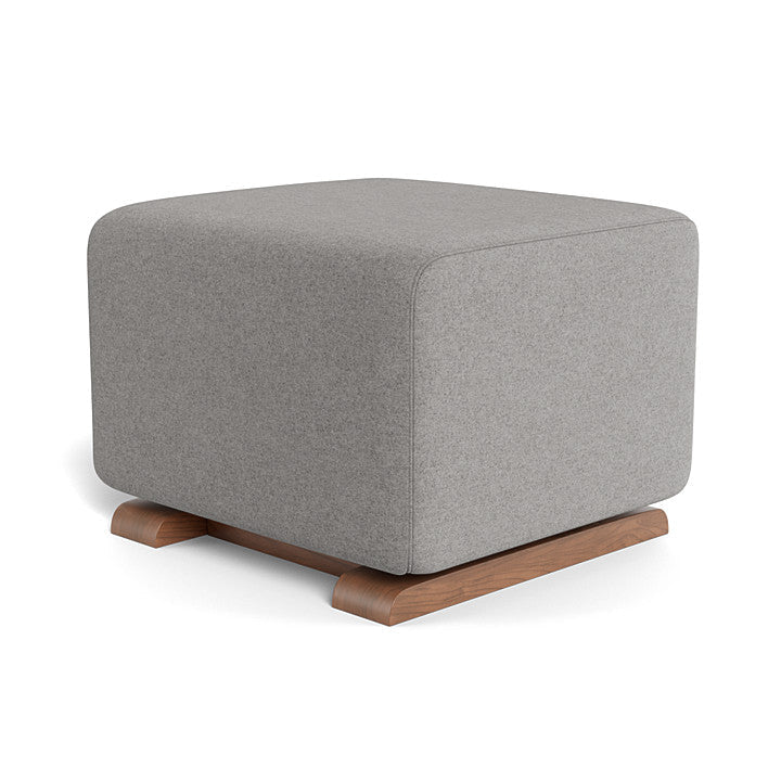 Monte Como Ottoman (Walnut Base) SPECIAL ORDER-Nursery-Monte Design-Premium Wool: Light Grey Italian Wool-010887 WN LG-babyandme.ca