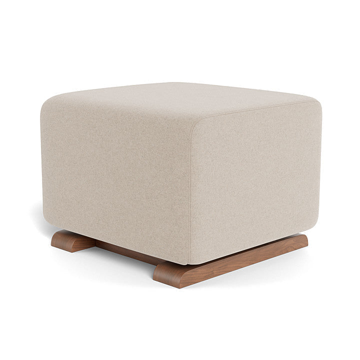 Monte Como Ottoman (Walnut Base) SPECIAL ORDER-Nursery-Monte Design-Premium Wool: Oatmeal Italian Wool-010887 WN OM-babyandme.ca