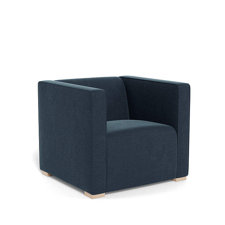 Monte Cub Chair (Maple Base) SPECIAL ORDER-Nursery-Monte Design-Brushed Cotton-Linen: Midnight Blue-031623 MP BL-babyandme.ca