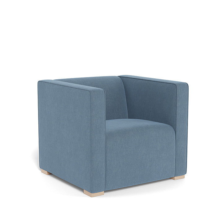 Monte Cub Chair (Maple Base) SPECIAL ORDER-Nursery-Monte Design-Performance Heathered: Denim Blue-031623 MP DB-babyandme.ca