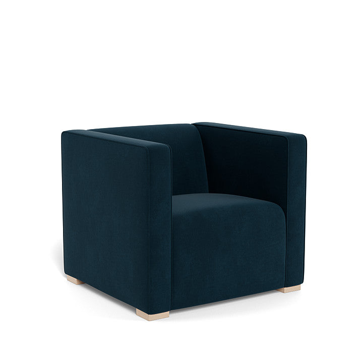 Monte Cub Chair (Maple Base) SPECIAL ORDER-Nursery-Monte Design-Performance Velvet: Navy Velvet-031623 MP NV-babyandme.ca