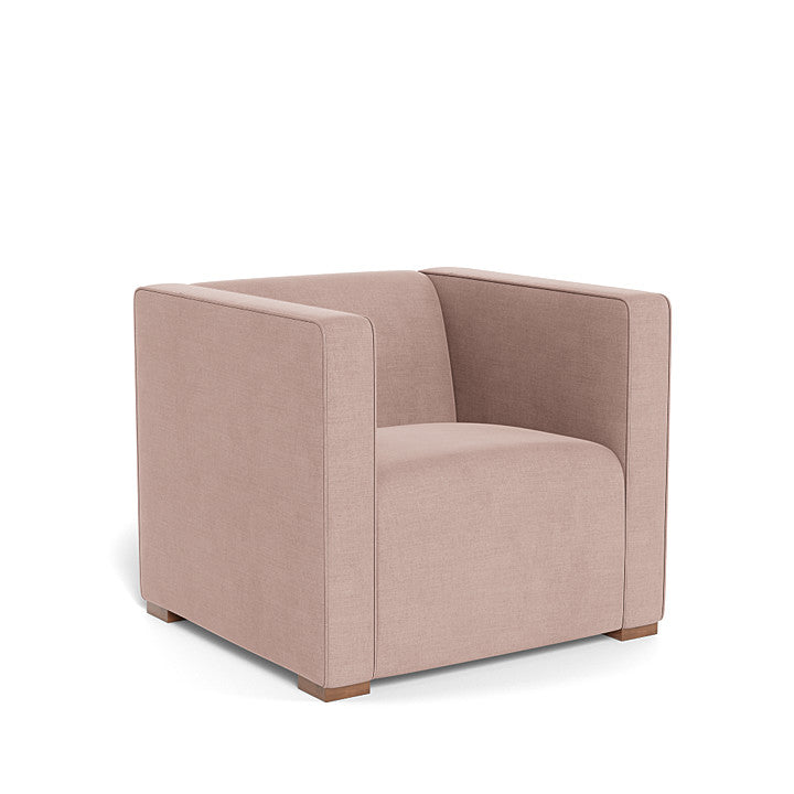 Monte Cub Chair (Walnut Base) SPECIAL ORDER-Nursery-Monte Design-Brushed Cotton-Linen: Blush-031623 WN BS-babyandme.ca