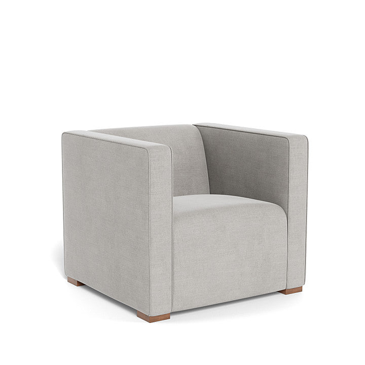 Monte Cub Chair (Walnut Base) SPECIAL ORDER-Nursery-Monte Design-Brushed Cotton-Linen: Smoke-031623 WN SM-babyandme.ca
