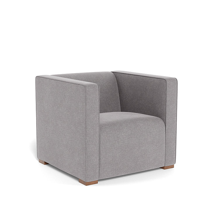 Monte Cub Chair (Walnut Base) SPECIAL ORDER-Nursery-Monte Design-Performance Heathered: Pebble Grey-031623 WN PB-babyandme.ca