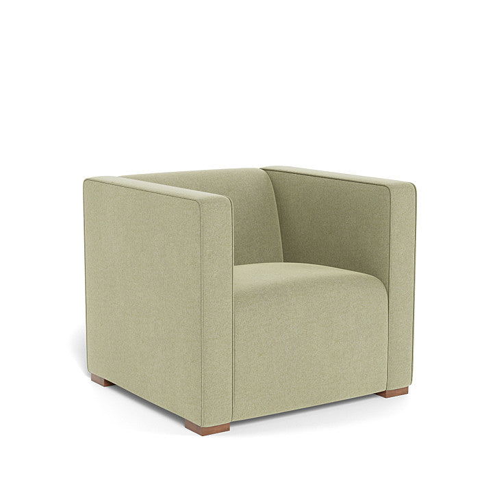 Monte Cub Chair (Walnut Base) SPECIAL ORDER-Nursery-Monte Design-Performance Heathered: Sage Green-031623 WN SG-babyandme.ca