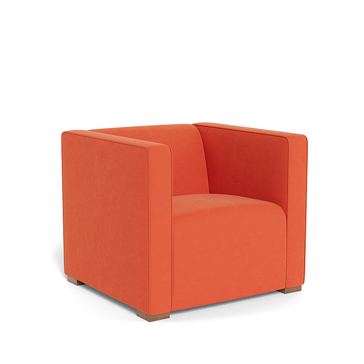 Monte Cub Chair (Walnut Base) SPECIAL ORDER-Nursery-Monte Design-Performance Microfiber: Orange-031623 WN MO-babyandme.ca
