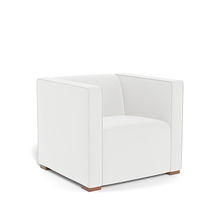 Monte Cub Chair (Walnut Base) SPECIAL ORDER-Nursery-Monte Design-Performance Microfiber: White-031623 WN MW-babyandme.ca