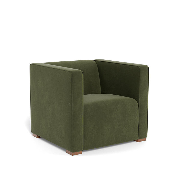 Monte Cub Chair (Walnut Base) SPECIAL ORDER-Nursery-Monte Design-Performance Velvet: Moss Green Velvet-031623 WN MV-babyandme.ca