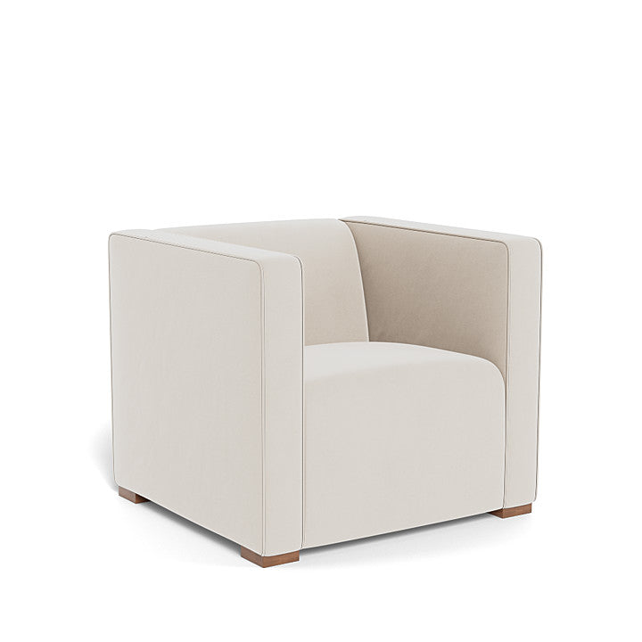 Monte Cub Chair (Walnut Base) SPECIAL ORDER-Nursery-Monte Design-Performance Velvet: Stone Velvet-031623 WN SV-babyandme.ca