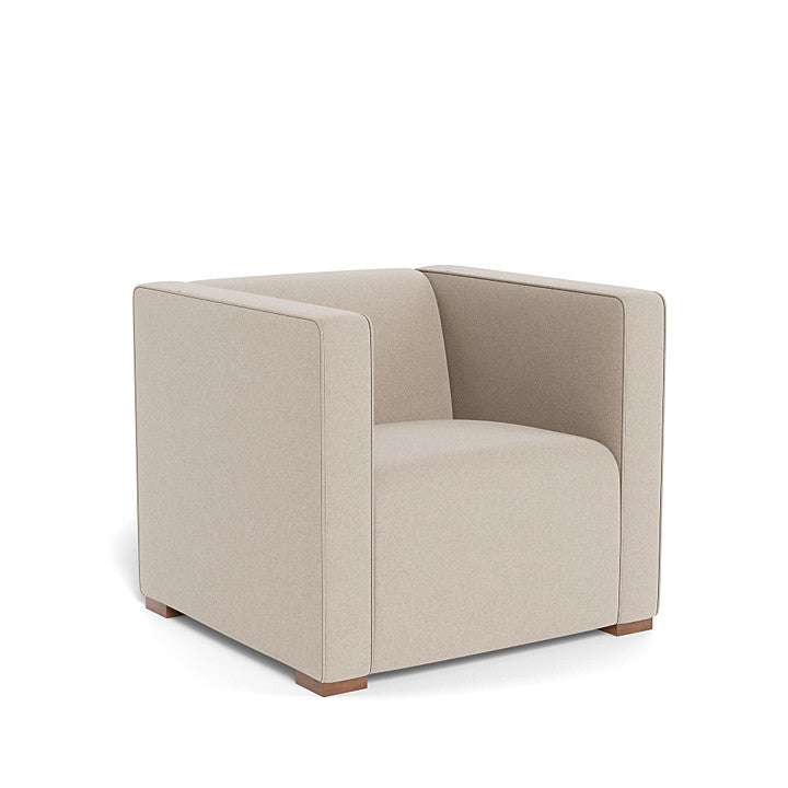 Monte Cub Chair (Walnut Base) SPECIAL ORDER-Nursery-Monte Design-Premium Wool: Oatmeal Italian Wool-031623 WN OM-babyandme.ca