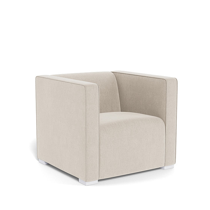 Monte Cub Chair (White Base) SPECIAL ORDER-Nursery-Monte Design-Performance Heathered: Dune-031623 WH DN-babyandme.ca