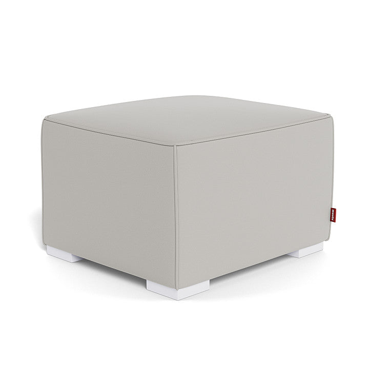 Monte Cub Ottoman (White Base) SPECIAL ORDER-Nursery-Monte Design-Enviroleather: Grey-030782 WH GY-babyandme.ca