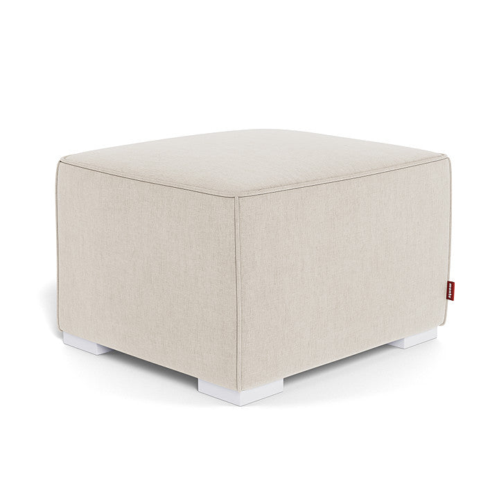 Monte Cub Ottoman (White Base) SPECIAL ORDER-Nursery-Monte Design-Performance Heathered: Dune-030782 WH DN-babyandme.ca