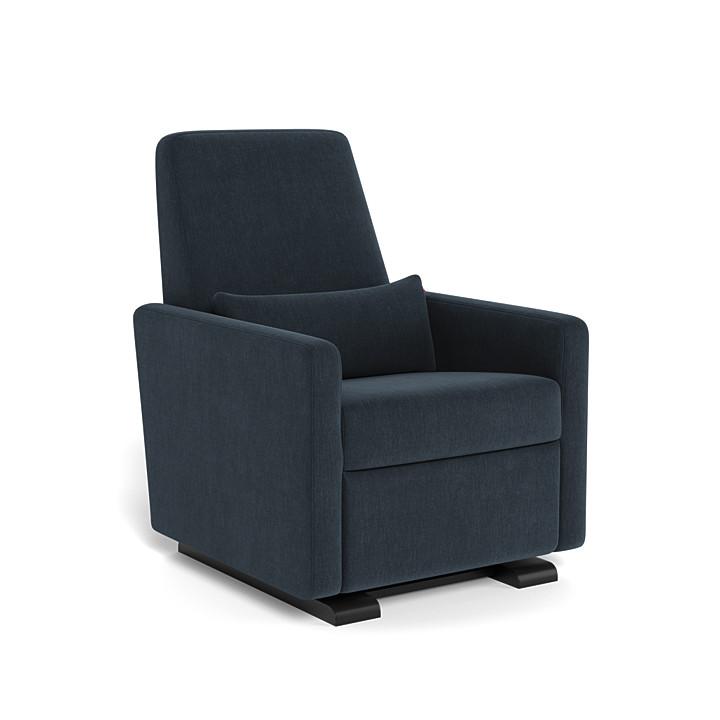 Monte Grano Glider Recliner (Espresso Base) SPECIAL ORDER-Nursery-Monte Design-Performance Heathered: Deep Navy-011163 ES NY-babyandme.ca