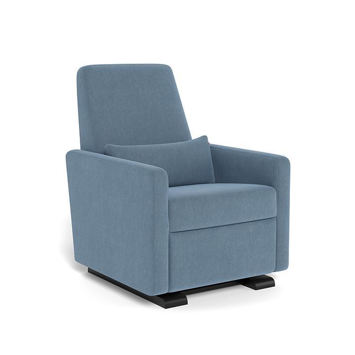 Monte Grano Glider Recliner (Espresso Base) SPECIAL ORDER-Nursery-Monte Design-Performance Heathered: Denim Blue-011163 ES DB-babyandme.ca