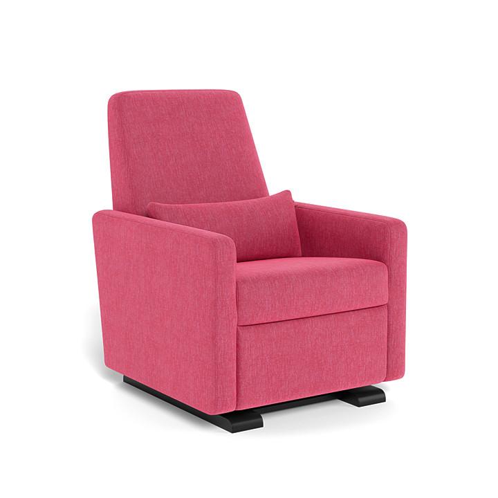 Monte Grano Glider Recliner (Espresso Base) SPECIAL ORDER-Nursery-Monte Design-Performance Heathered: Hot Pink-011163 ES HP-babyandme.ca