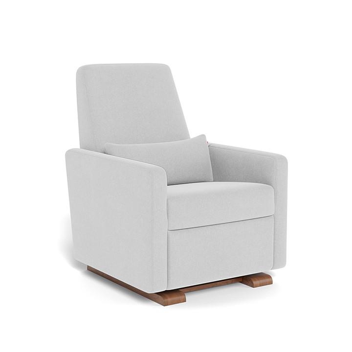 Monte Grano Glider Recliner (Walnut Base) SPECIAL ORDER-Nursery-Monte Design-Performance Heathered: Ash-011163 WN AS-babyandme.ca