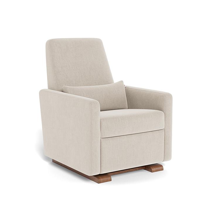 Monte Grano Glider Recliner (Walnut Base) SPECIAL ORDER-Nursery-Monte Design-Performance Heathered: Dune-011163 WN DN-babyandme.ca