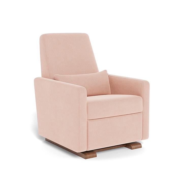 Monte Grano Glider Recliner (Walnut Base) SPECIAL ORDER-Nursery-Monte Design-Performance Heathered: Petal Pink-011163 WN PP-babyandme.ca