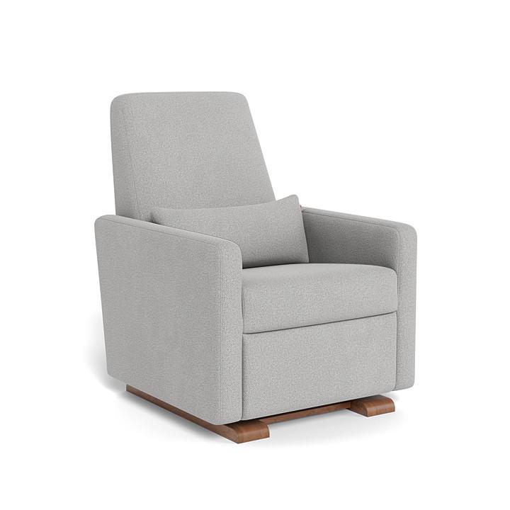 Monte Grano Glider Recliner (Walnut Base) SPECIAL ORDER-Nursery-Monte Design-Performance Weave: Cloud Grey-011163 WN CG-babyandme.ca