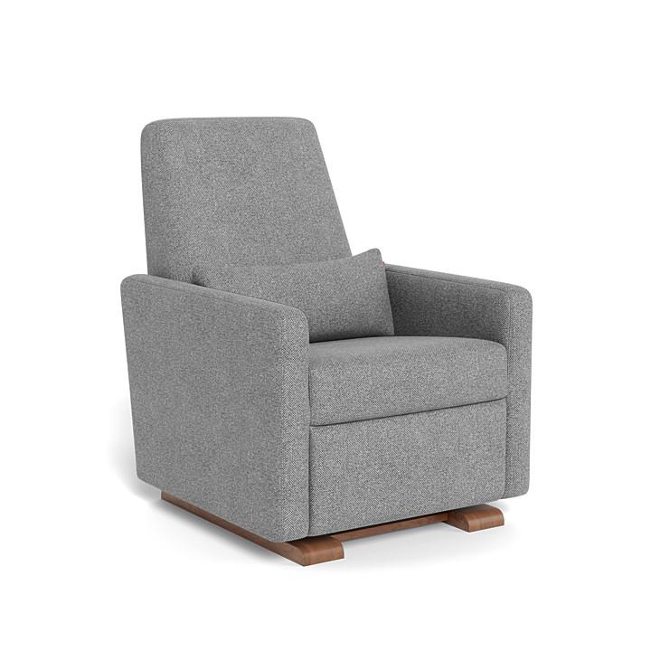 Monte Grano Glider Recliner (Walnut Base) SPECIAL ORDER-Nursery-Monte Design-Performance Weave: Pepper Grey-011163 WN PG-babyandme.ca