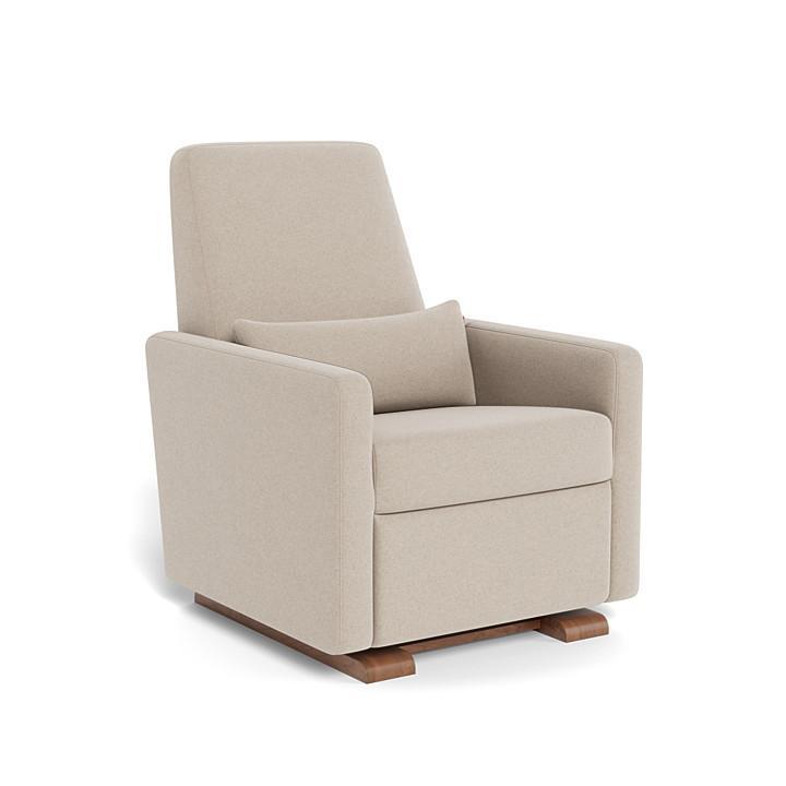 Monte Grano Glider Recliner (Walnut Base) SPECIAL ORDER-Nursery-Monte Design-Premium Wool: Oatmeal Italian Wool-011163 WN OM-babyandme.ca