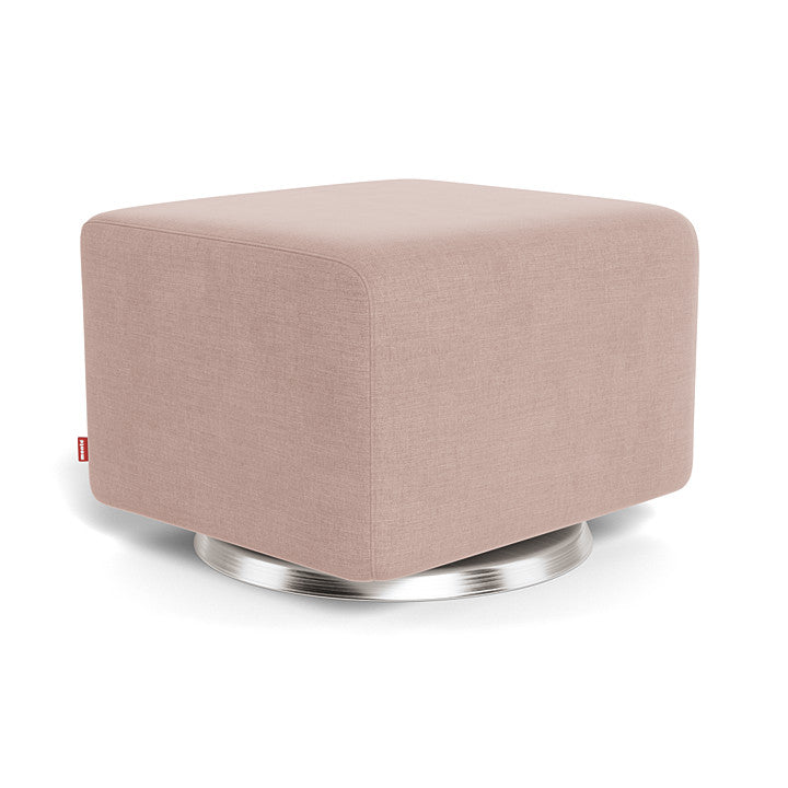 Monte Grano Ottoman (Stainless Steel Base) SPECIAL ORDER-Nursery-Monte Design-Brushed Cotton-Linen: Blush-030056 SS BS-babyandme.ca