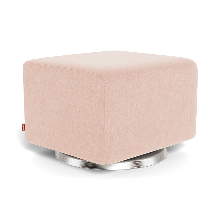 Monte Grano Ottoman (Stainless Steel Base) SPECIAL ORDER-Nursery-Monte Design-Performance Heathered: Petal Pink-030056 SS PP-babyandme.ca