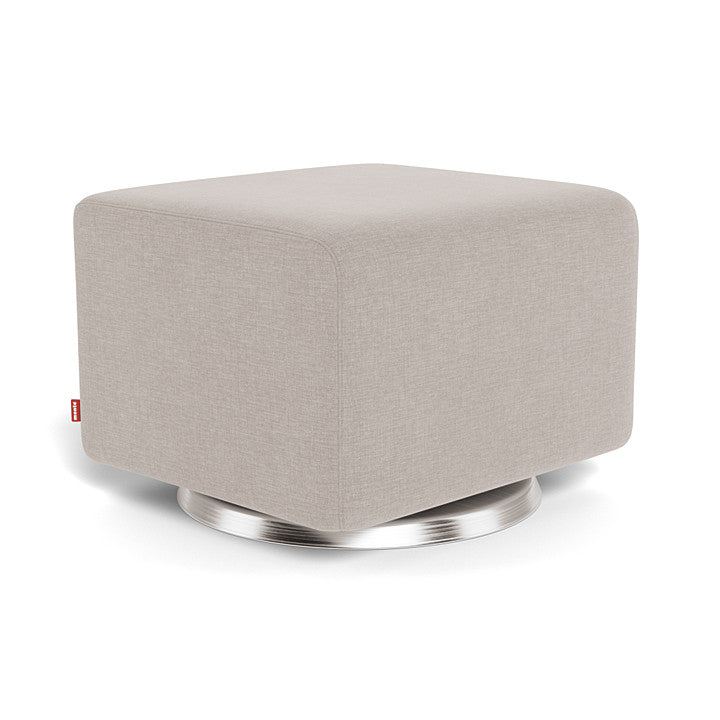 Monte Grano Ottoman (Stainless Steel Base) SPECIAL ORDER-Nursery-Monte Design-Performance Heathered: Sand-030056 SS SA-babyandme.ca
