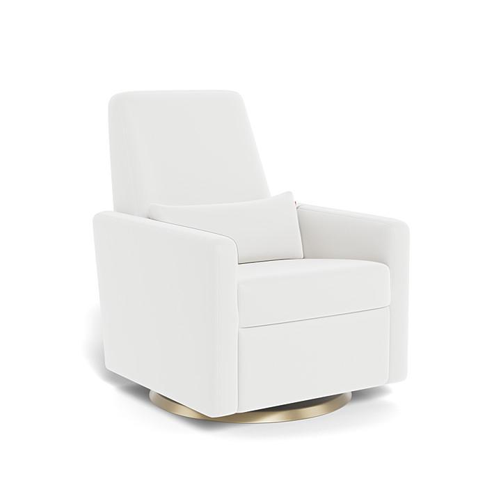 Monte Grano Swivel Glider Recliner (Gold Base) SPECIAL ORDER-Nursery-Monte Design-Enviroleather: White-011163 GD WH-babyandme.ca