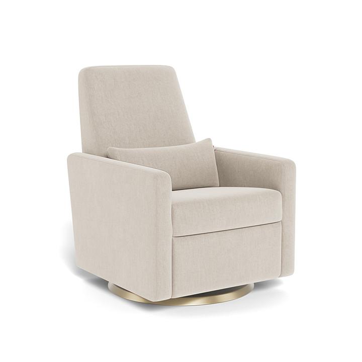 Monte Grano Swivel Glider Recliner (Gold Base) SPECIAL ORDER-Nursery-Monte Design-Performance Heathered: Dune-011163 GD DN-babyandme.ca