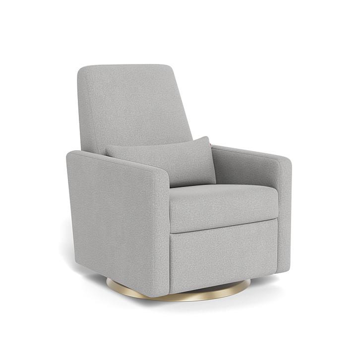 Monte Grano Swivel Glider Recliner (Gold Base) SPECIAL ORDER-Nursery-Monte Design-Performance Weave: Cloud Grey-011163 GD CG-babyandme.ca