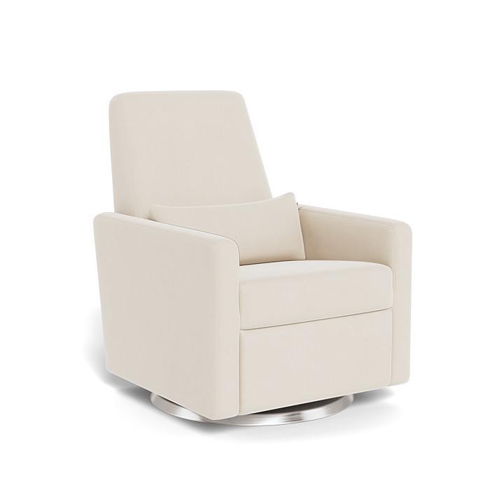 Monte Grano Swivel Glider Recliner (Stainless Steel Base) SPECIAL ORDER-Nursery-Monte Design-Brushed Cotton-Linen: Beach-011163 SS BE-babyandme.ca