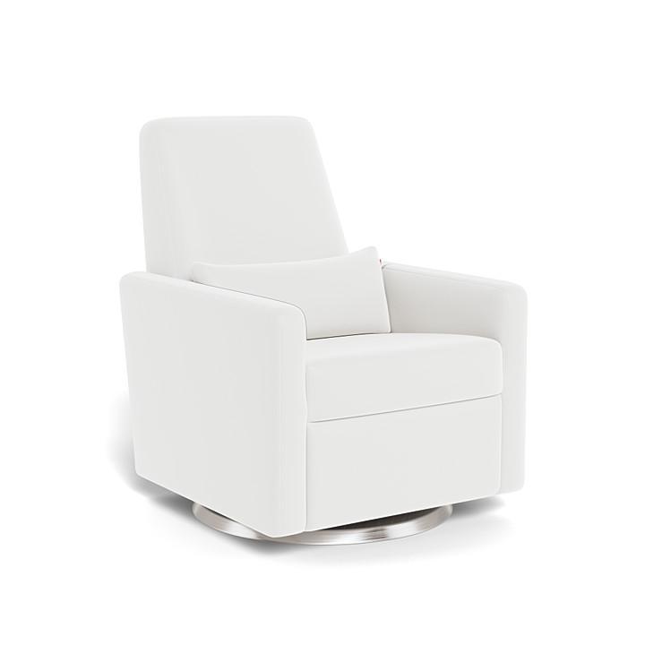Monte Grano Swivel Glider Recliner (Stainless Steel Base) SPECIAL ORDER-Nursery-Monte Design-Enviroleather: White-011163 SS WH-babyandme.ca