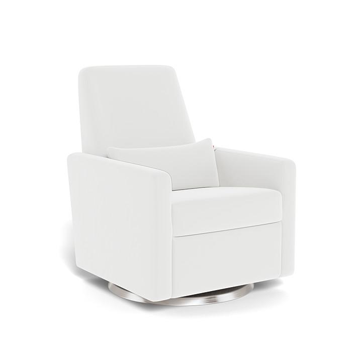 Monte Grano Swivel Glider Recliner (Stainless Steel Base) SPECIAL ORDER-Nursery-Monte Design-Performance Microfiber: White-011163 SS MW-babyandme.ca