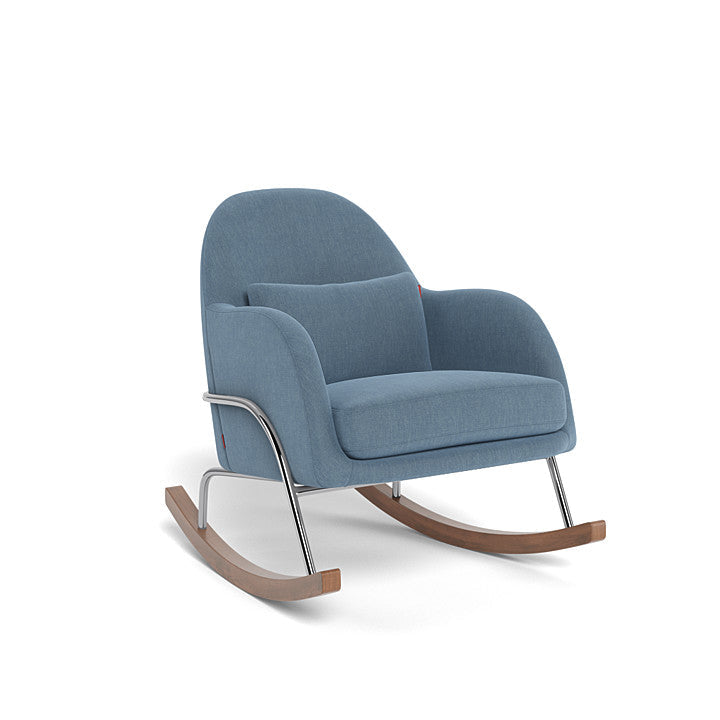 Monte Jackie Rocker (Chrome Frame) SPECIAL ORDER-Nursery-Monte Design-Performance Heathered: Denim Blue-026057 CM DB-babyandme.ca