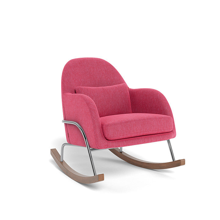 Monte Jackie Rocker (Chrome Frame) SPECIAL ORDER-Nursery-Monte Design-Performance Heathered: Hot Pink-026057 CM HP-babyandme.ca