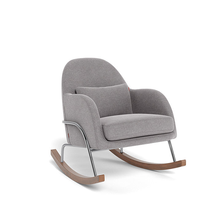 Monte Jackie Rocker (Chrome Frame) SPECIAL ORDER-Nursery-Monte Design-Performance Heathered: Pebble Grey-026057 CM PB-babyandme.ca