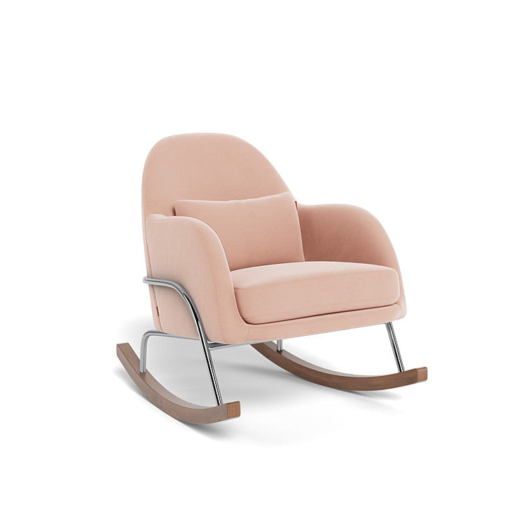 Monte Jackie Rocker (Chrome Frame) SPECIAL ORDER-Nursery-Monte Design-Performance Velvet: Blush Velvet-026057 CM BV-babyandme.ca