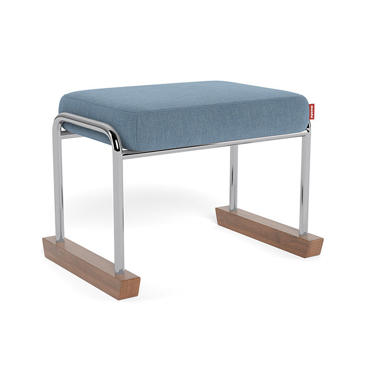 Monte Jackson Collection Ottoman (Chrome Frame) SPECIAL ORDER-Nursery-Monte Design-Performance Heathered: Denim Blue-011154 CM DB-babyandme.ca