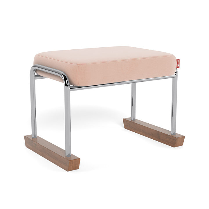 Monte Jackson Collection Ottoman (Chrome Frame) SPECIAL ORDER-Nursery-Monte Design-Performance Velvet: Blush Velvet-011154 CM BV-babyandme.ca