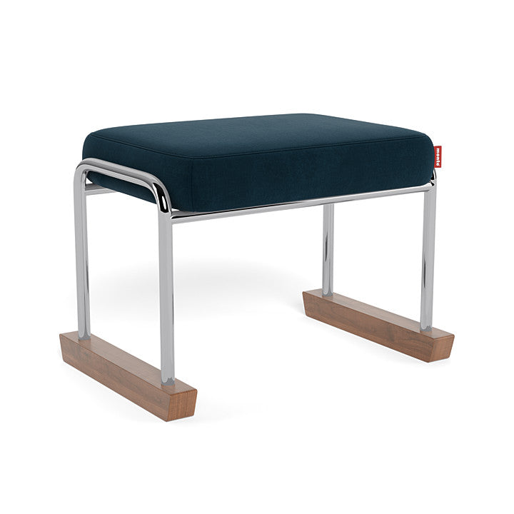 Monte Jackson Collection Ottoman (Chrome Frame) SPECIAL ORDER-Nursery-Monte Design-Performance Velvet: Navy Velvet-011154 CM NV-babyandme.ca