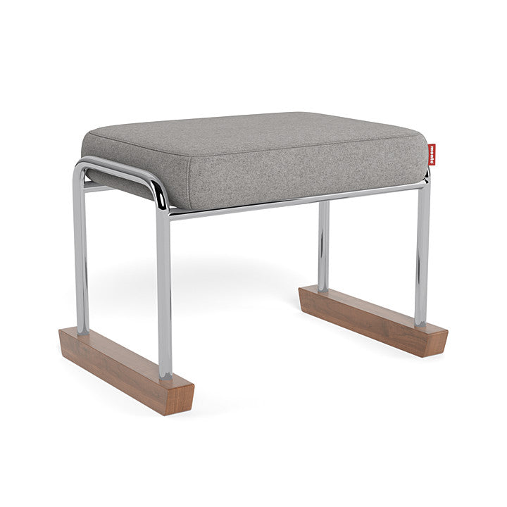 Monte Jackson Collection Ottoman (Chrome Frame) SPECIAL ORDER-Nursery-Monte Design-Premium Wool: Light Grey Italian Wool-011154 CM LG-babyandme.ca