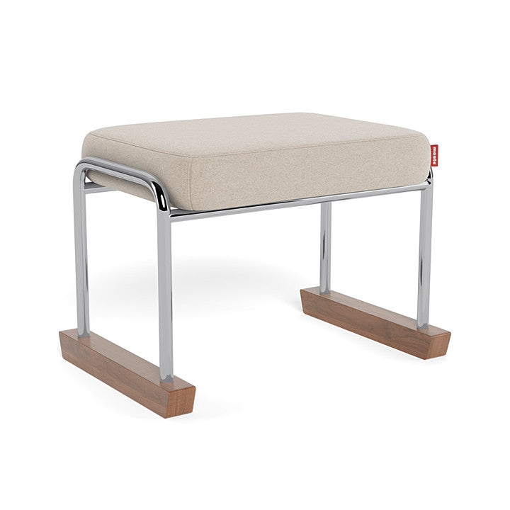 Monte Jackson Collection Ottoman (Chrome Frame) SPECIAL ORDER-Nursery-Monte Design-Premium Wool: Oatmeal Italian Wool-011154 CM OM-babyandme.ca