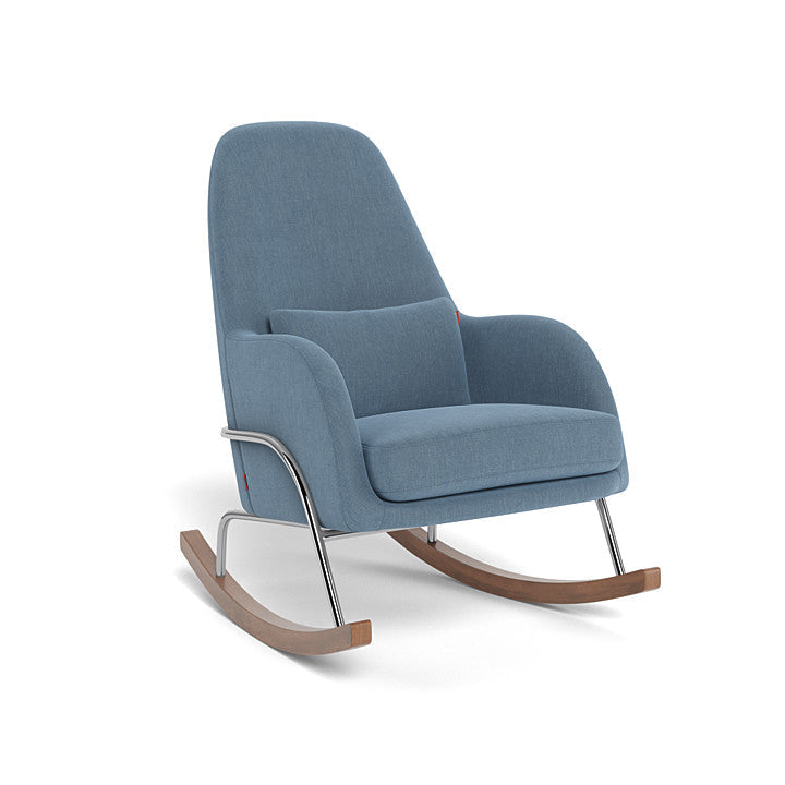 Monte Jackson Rocker (Chrome Frame) SPECIAL ORDER-Nursery-Monte Design-Performance Heathered: Denim Blue-011153 CM DB-babyandme.ca