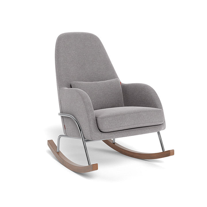 Monte Jackson Rocker (Chrome Frame) SPECIAL ORDER-Nursery-Monte Design-Performance Heathered: Pebble Grey-011153 CM PB-babyandme.ca