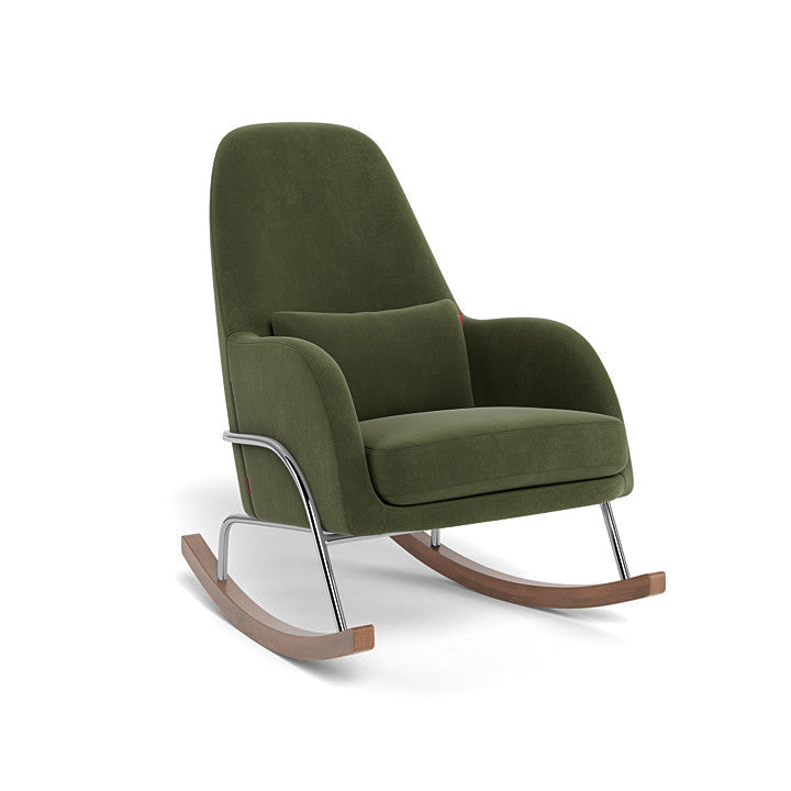 Monte Jackson Rocker (Chrome Frame) SPECIAL ORDER-Nursery-Monte Design-Performance Velvet: Moss Green Velvet-011153 CM MV-babyandme.ca