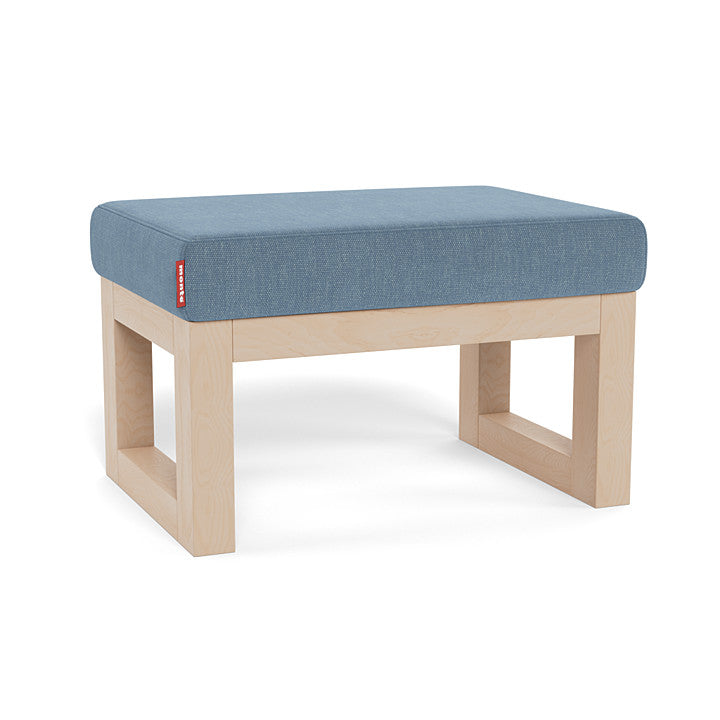 Monte Joya Ottoman (Maple Base) SPECIAL ORDER-Nursery-Monte Design-Performance Heathered: Denim Blue-030006 MP DB-babyandme.ca