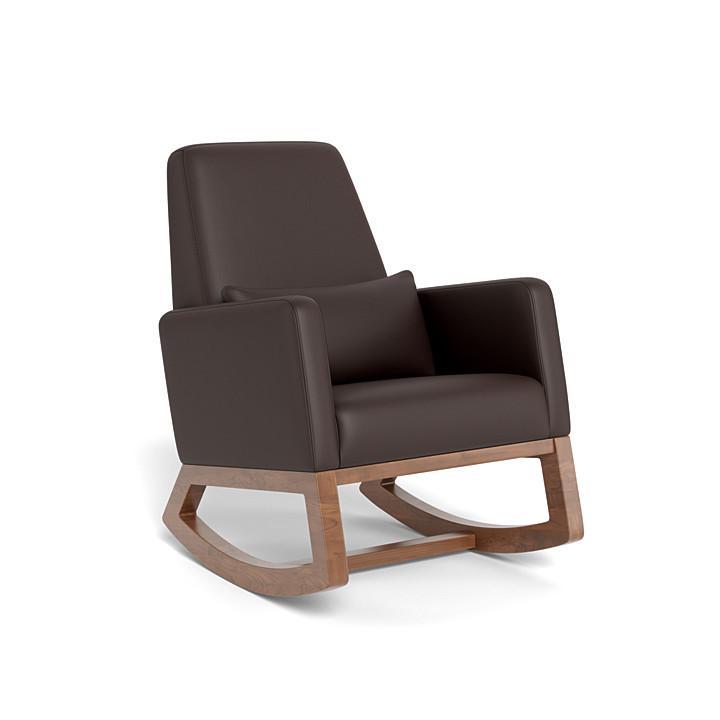 Monte Joya Rocker (Walnut Base) SPECIAL ORDER-Nursery-Monte Design-Enviroleather: Brown-011167 WN BN-babyandme.ca